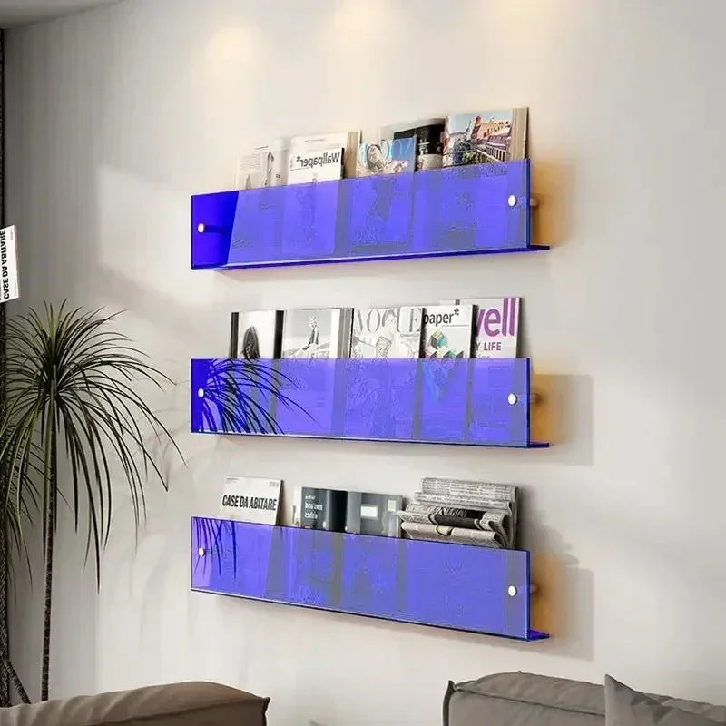 Platenrek Wand Zwevend PVC 40 50 80 cm Transparant LP Vinyl Display Muurmontage Modern