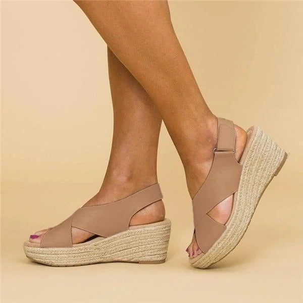 Orthopedische Espadrilles Sleehak Clara Comfortabele Zomerschoen Elastisch Dames Zwart Beige Wit Casual