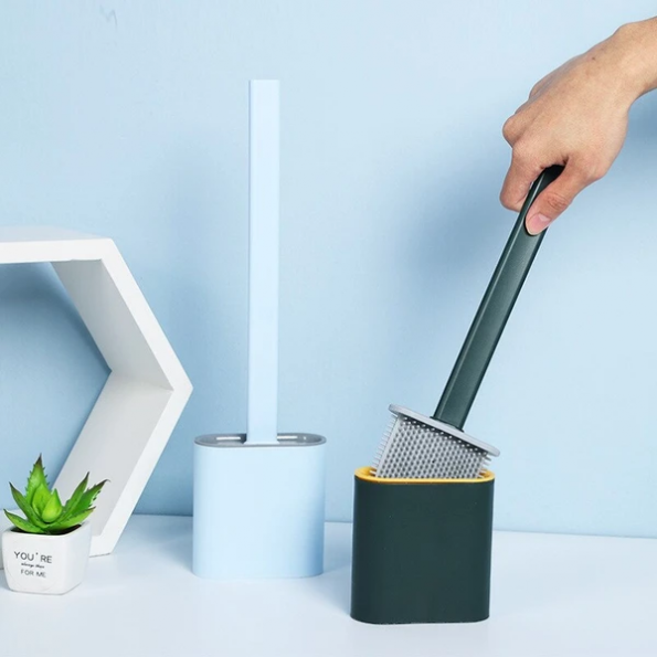 Toiletborstel met Flexibele Siliconen Kop - Hygiënisch en Modern Design voor Eenvoudige Reiniging