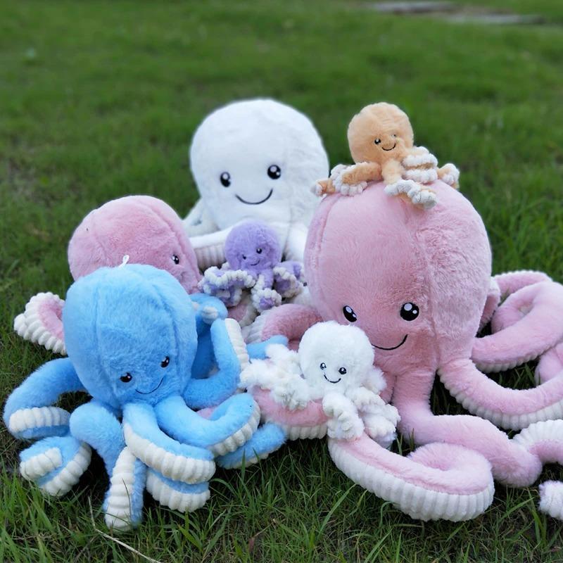 Zachte Octopus Knuffel XXL - Pluche Decoratiekussen 40-80cm - Kinderkamer Speelgoed Decoratie Cadeau