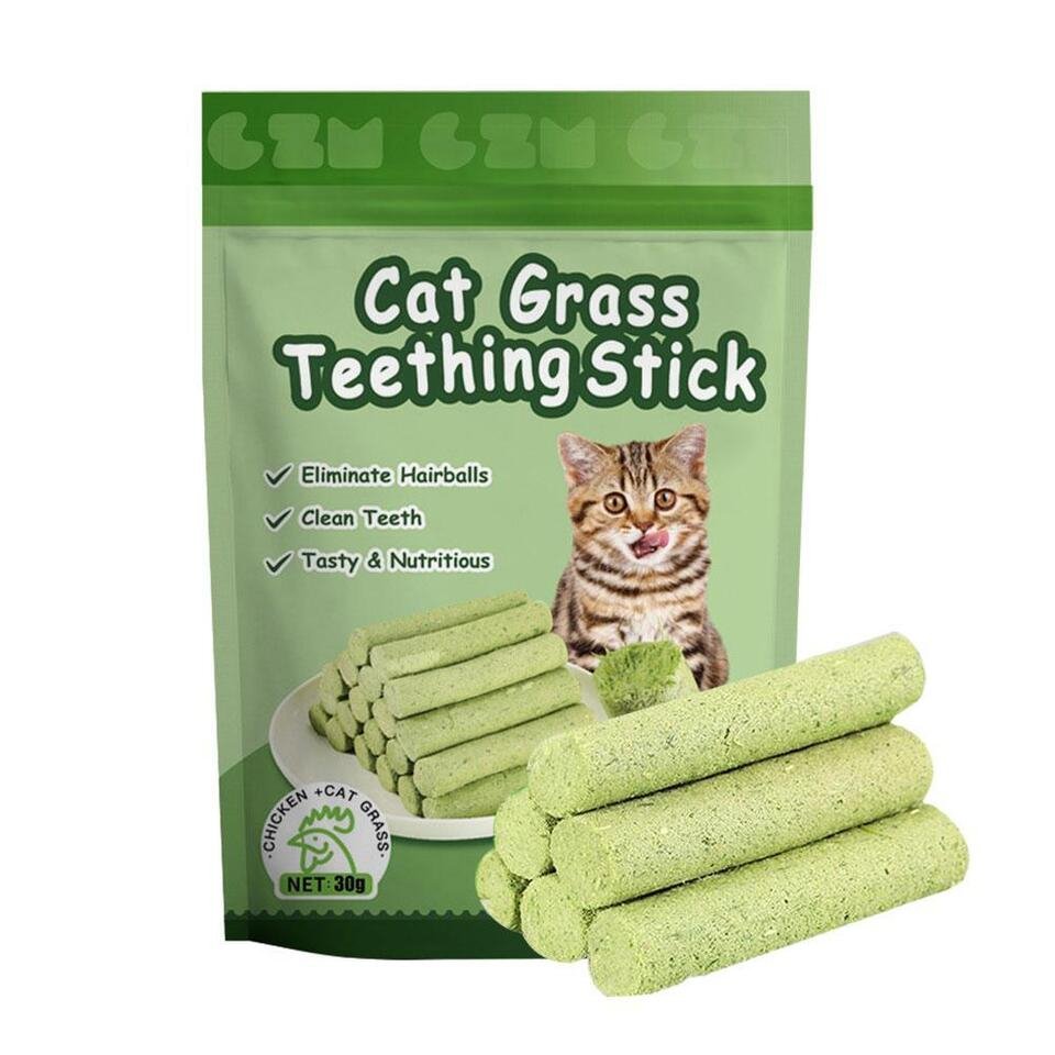 Natuurlijk Kattengras Kauwstick voor Gebit & Spijsvertering 6 Stuks Katten Speelgoed Tandverzorging Snack