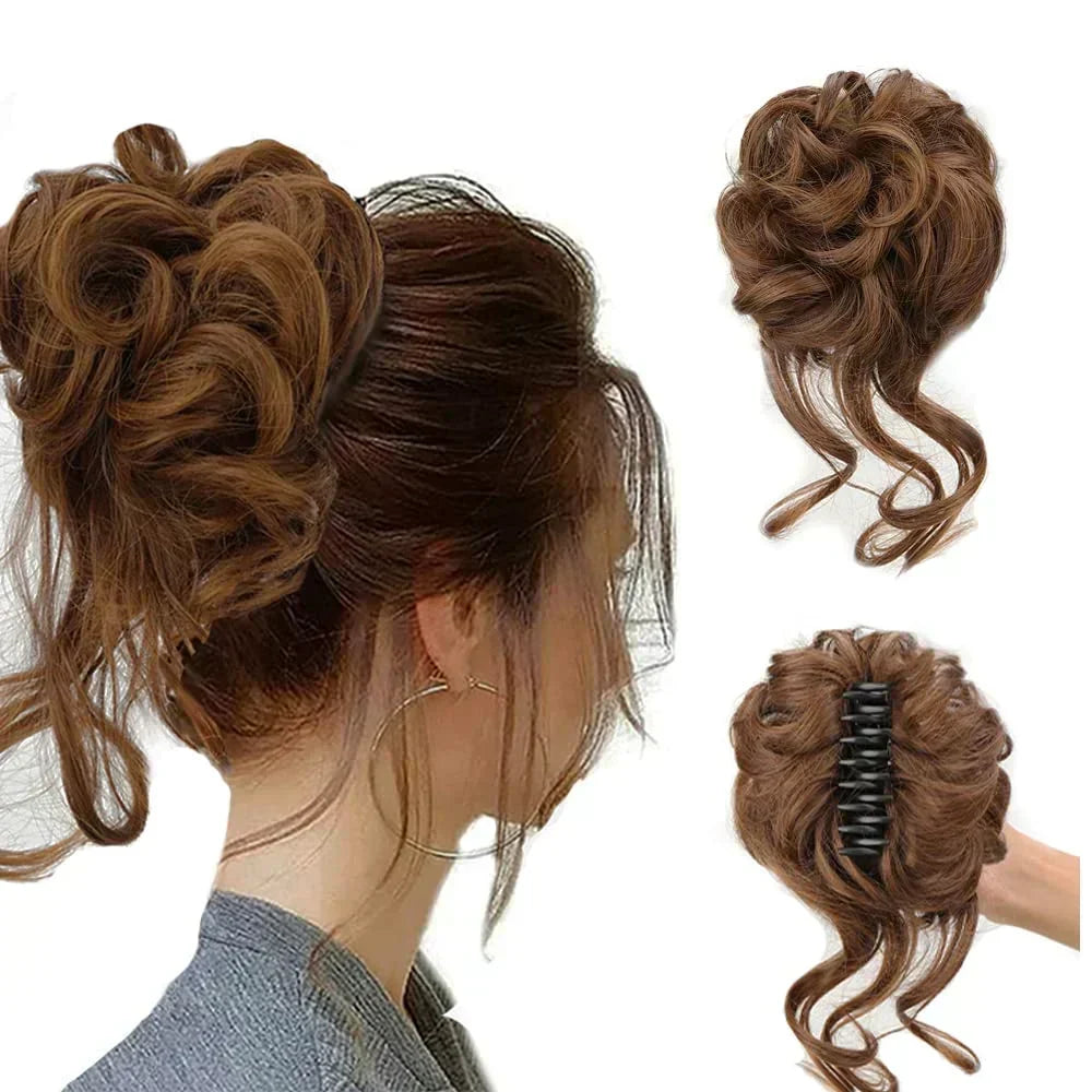 Haarknot met Clip Krullend Volume Feestelijk Dagelijks Kapsel Bruiloft Party Haaraccessoire Natuurlijk