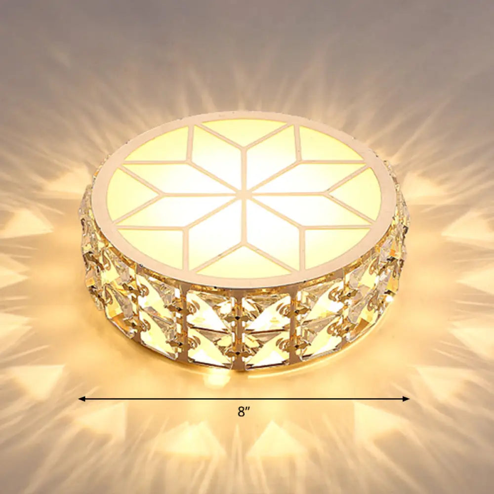 Kristallen Plafondlamp Rond LED Inbouw Champagne Goud 15-20cm Gang Hal Slaapkamer Moderne Luxe Verlichting