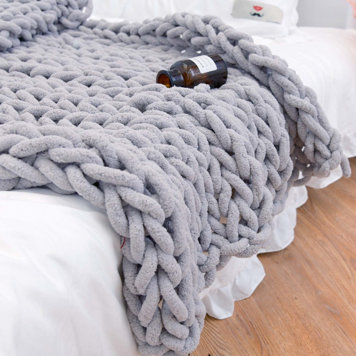 Chenille Gebreide Plaid Grof Gebreid Dikke Kabelstructuur Fleece Deken Zachte Woonplaid Bank Bed Decoratief