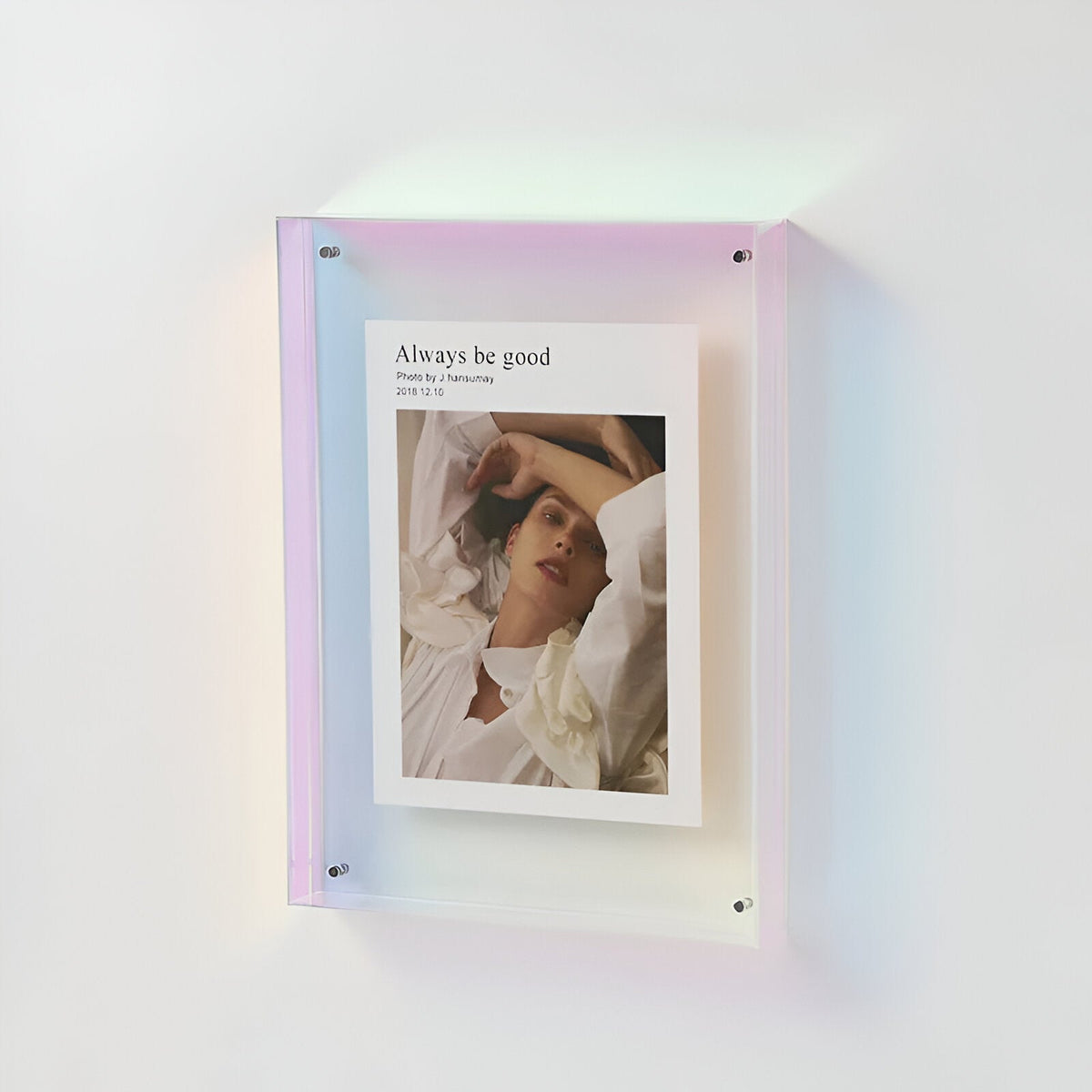 Fotolijst Acryl Transparant Wandlijst Modern Blauw Rand Wanddecoratie Foto Lijst Minimalistisch Interieur Posterhouder