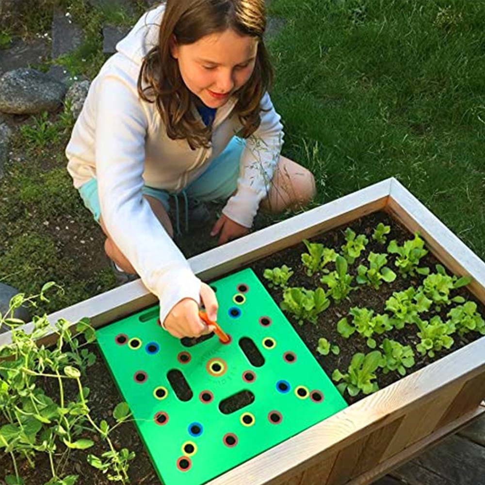 Zaaisjabloon voor Moestuin - Plantafstand Hulpmiddel voor Groenten & Kruiden - 30x30 cm Zaaisjabloon Tuin met Handleiding