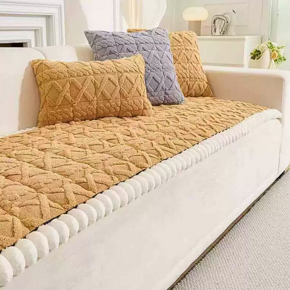 Sherpa Bankbeschermhoes - Gequilt Microfiber Bankovertrek met Anti-Slip voor 1-Zits 2-Zits 3-Zits 4-Zits Banken - Bescherming tegen Vlekken Stof Slijtage