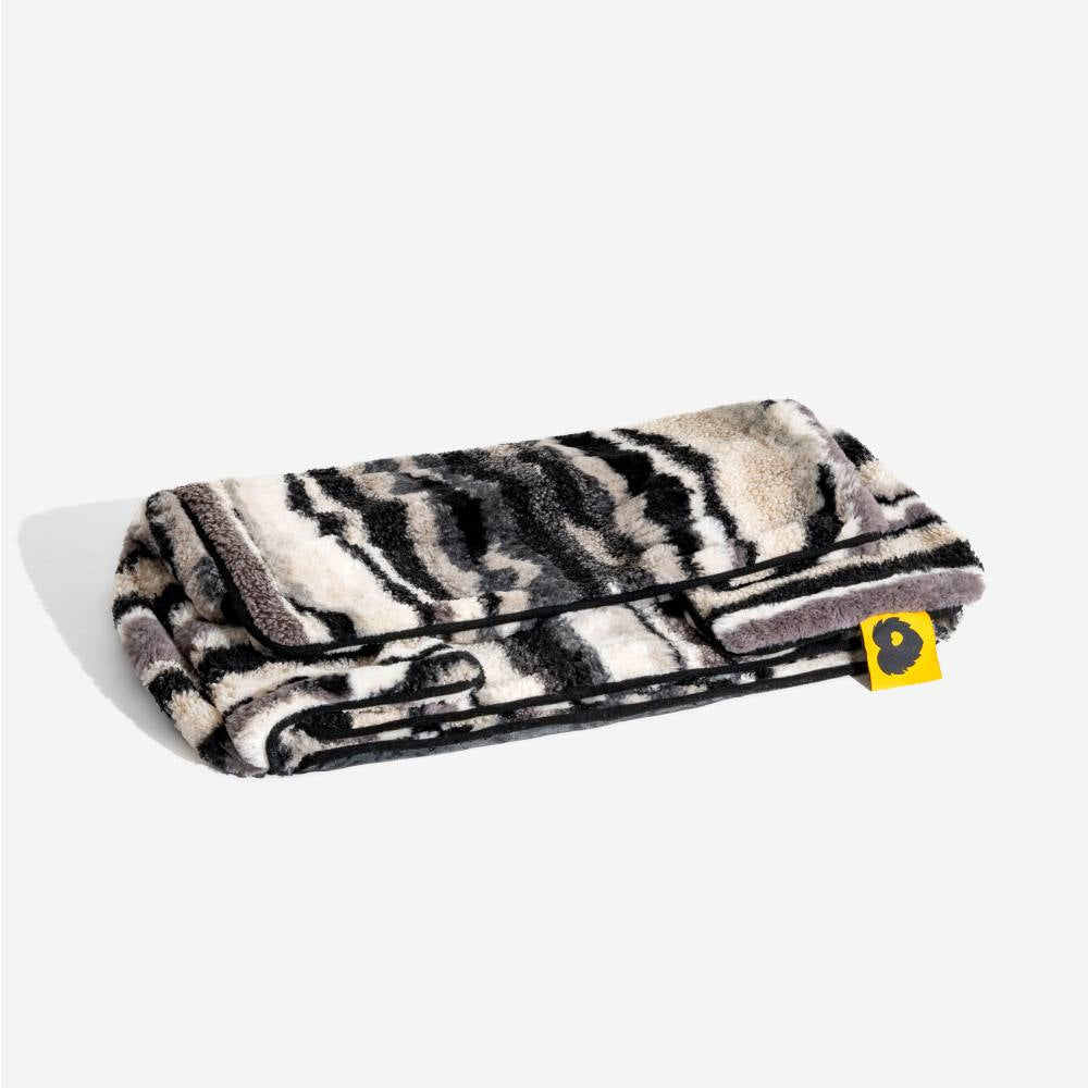 Gestreepte Pluche Hondenbed Tweelaags Kunstlam Warm Afneembaar Beige Roze Zwart M L XL 2XL Huisdier Comfort