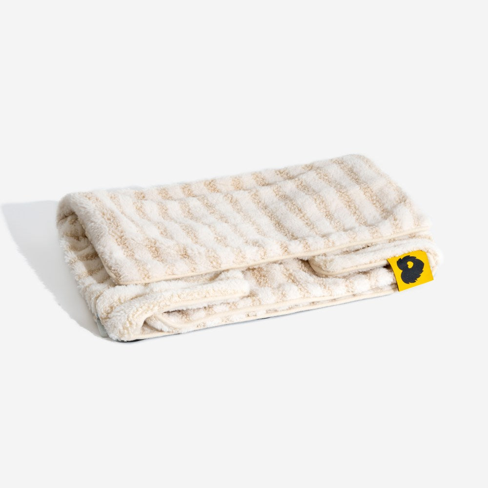 Gestreepte Pluche Hondenbed Tweelaags Kunstlam Warm Afneembaar Beige Roze Zwart M L XL 2XL Huisdier Comfort