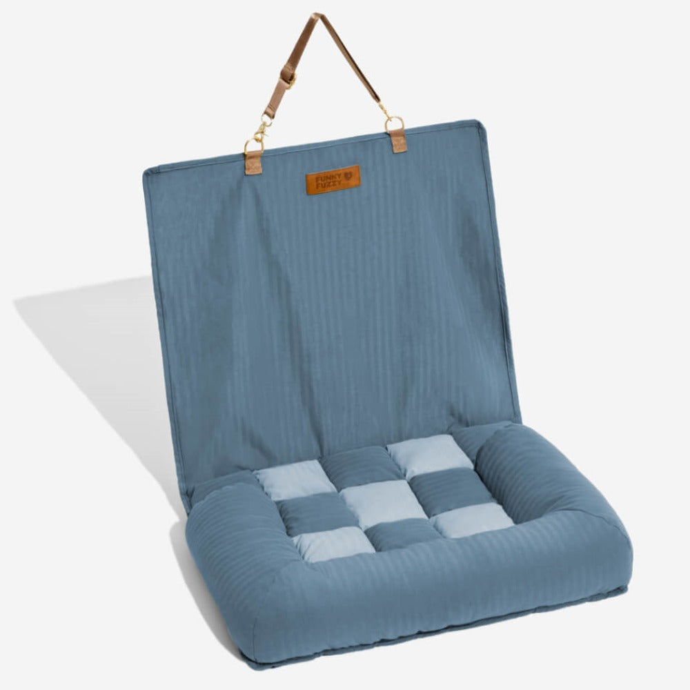 Hondenautobed Opvouwbare Reismat Lounge Stijl met Verhoogde Rand voor Grote Honden Chessboard Lounge