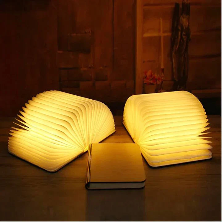Boeklamp LED met Warm Licht - Decoratieve Houten Lamp in Boekvorm voor Sfeervolle Verlichting