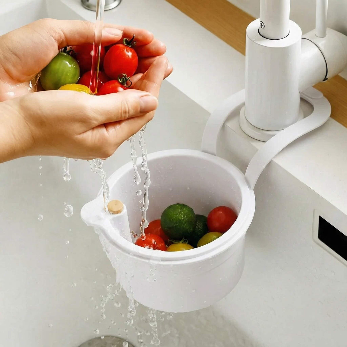 Hangend Afdruipmandje Kunststof 20x14x13 cm Keuken Kraan Zeef Afvoer Voedselresten Filter Gootsteen Organizer BPA-vrij