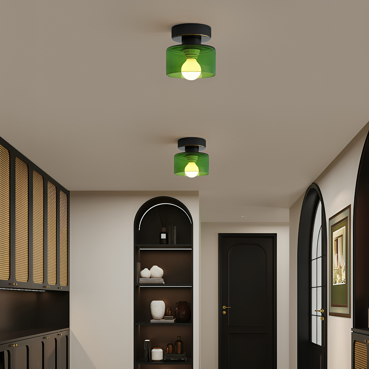 Cilindervormige Plafondspot E27 Metaal Glas Warm Wit Licht Bauhaus Stijl Hal Slaapkamer Woonkamer Verlichting