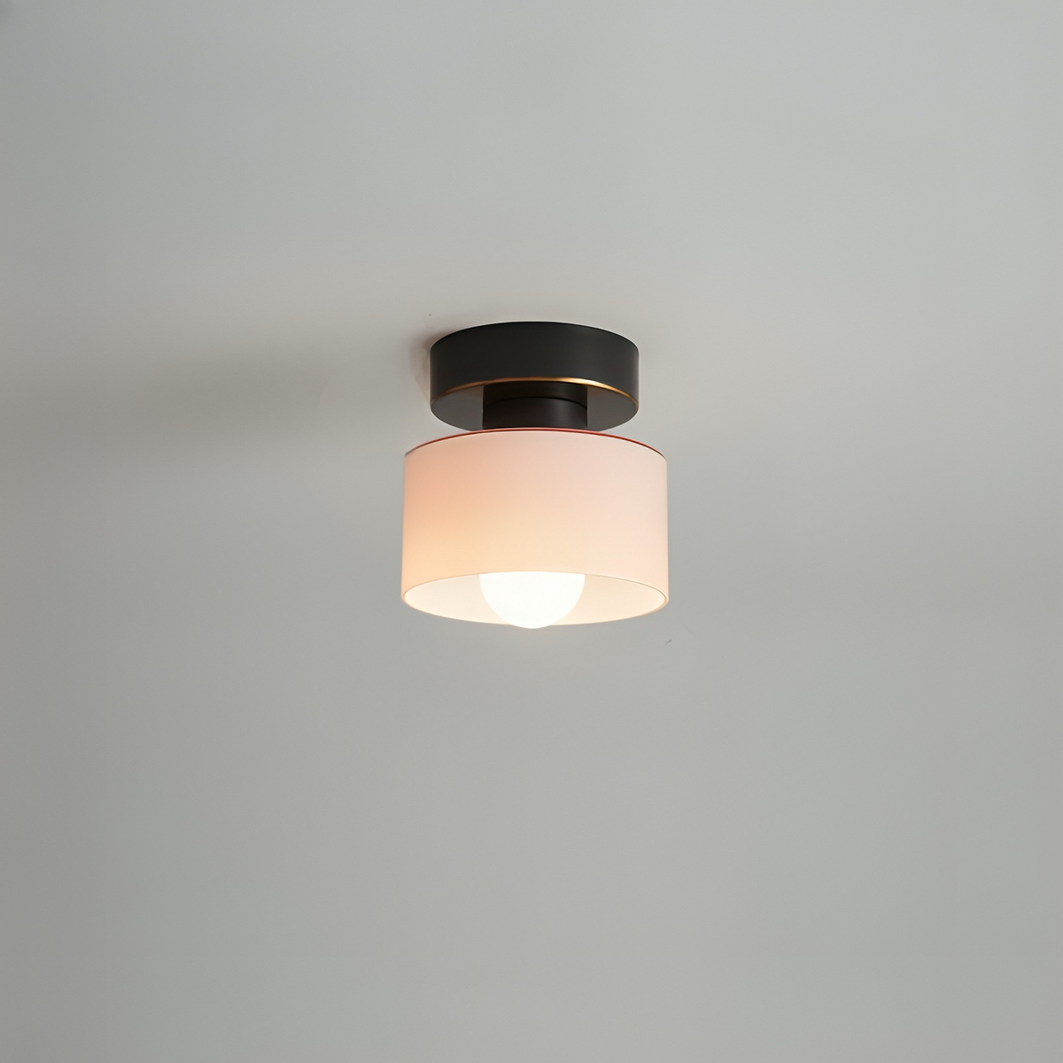 Cilindervormige Plafondspot E27 Metaal Glas Warm Wit Licht Bauhaus Stijl Hal Slaapkamer Woonkamer Verlichting