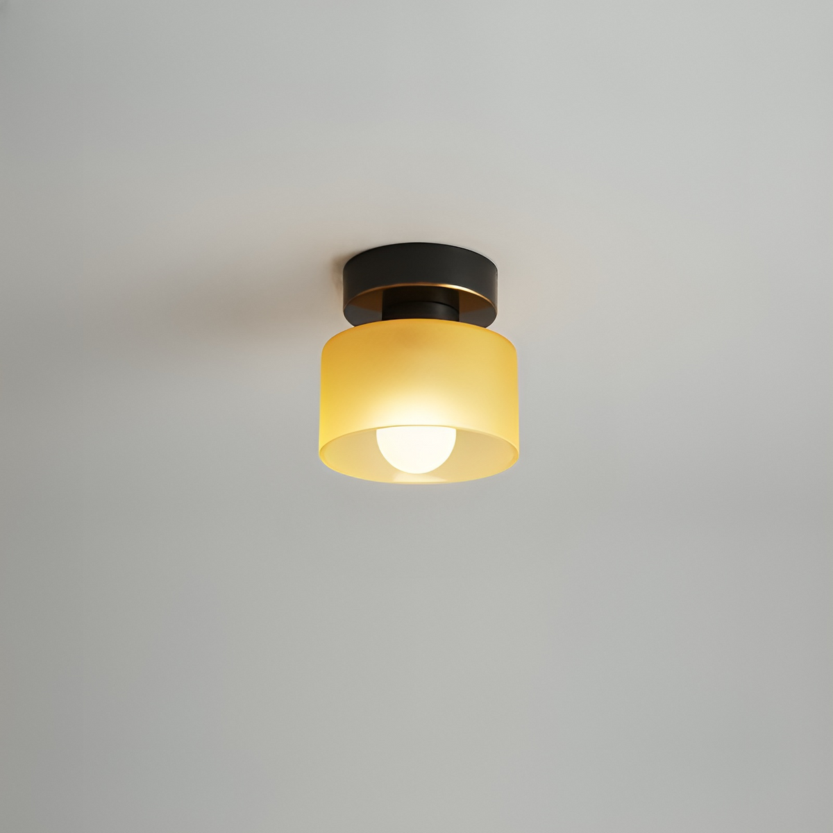Cilindervormige Plafondspot E27 Metaal Glas Warm Wit Licht Bauhaus Stijl Hal Slaapkamer Woonkamer Verlichting