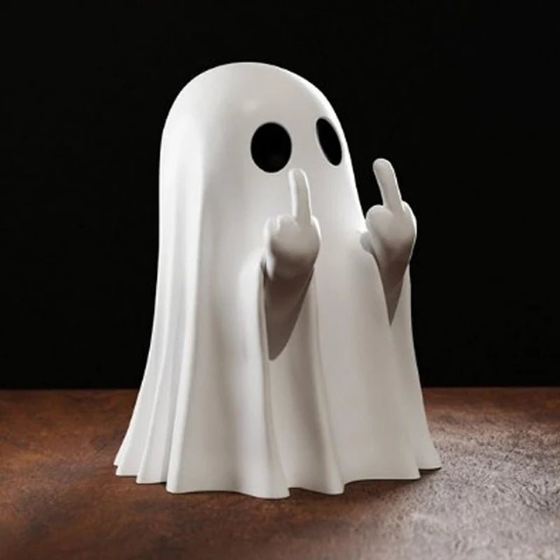 Spookbeeldje Resin Decoratiefiguur Wit Halloween Tafelornament Speelse Geesten Sfeer Interieur Accessoire