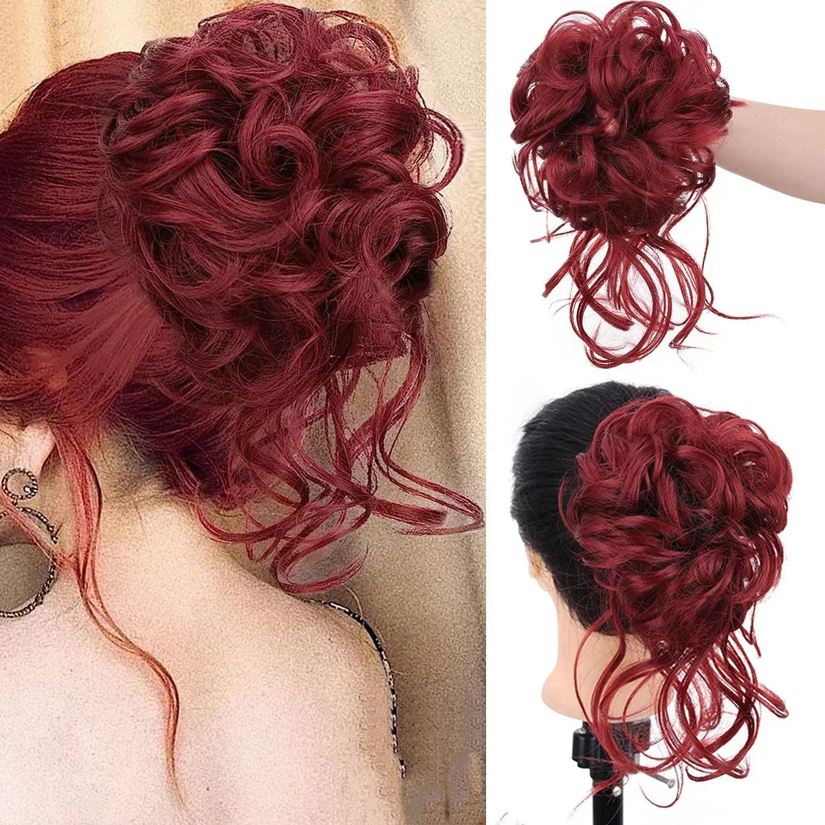 Clip-In Hair Bun met Krullen - Vollere Knot in Seconden zonder Styling