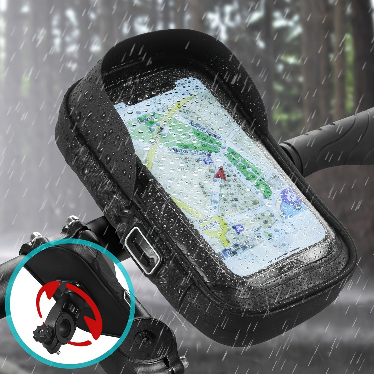 Waterdichte Telefoonhouder voor Fiets en Motor met 360° Draaibaar Systeem