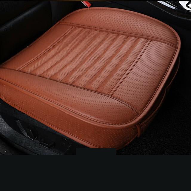 Autostoelkussen Bamboe Houtskool Leer Geurwerend Ademend met Opbergvak Zwart Grijs Oranje Beige Auto