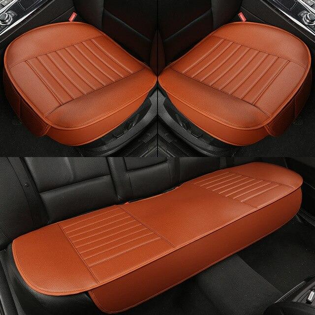 Autostoelkussen Bamboe Houtskool Leer Geurwerend Ademend met Opbergvak Zwart Grijs Oranje Beige Auto