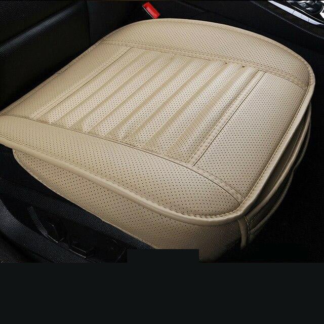 Autostoelkussen Bamboe Houtskool Leer Geurwerend Ademend met Opbergvak Zwart Grijs Oranje Beige Auto