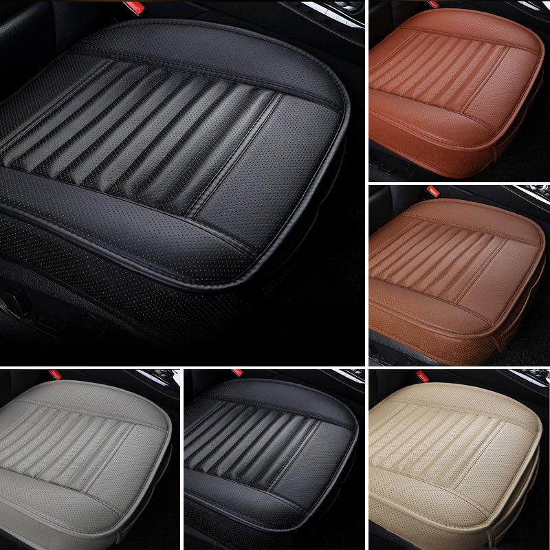 Autostoelkussen Bamboe Houtskool Leer Geurwerend Ademend met Opbergvak Zwart Grijs Oranje Beige Auto