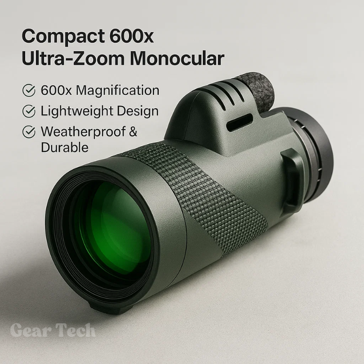 Compacte 600x Ultra-Zoom Monoculair - HD Lens, Lichtgewicht, Ideaal voor Wandelen, Vogels Kijken en Sportevenementen