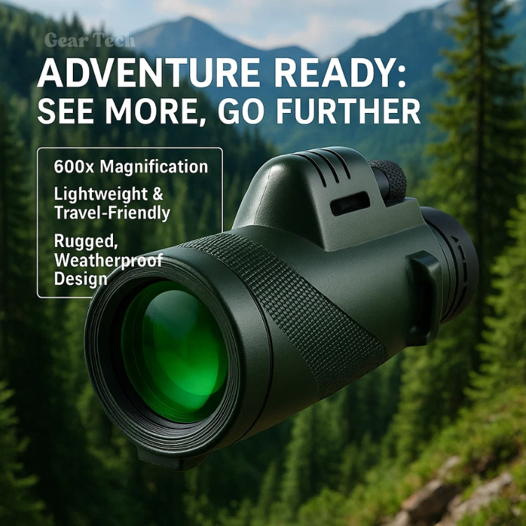 Compacte 600x Ultra-Zoom Monoculair met HD-Lens - Lichtgewicht Telescoop voor Wandelingen, Vogels Kijken en Sportevenementen