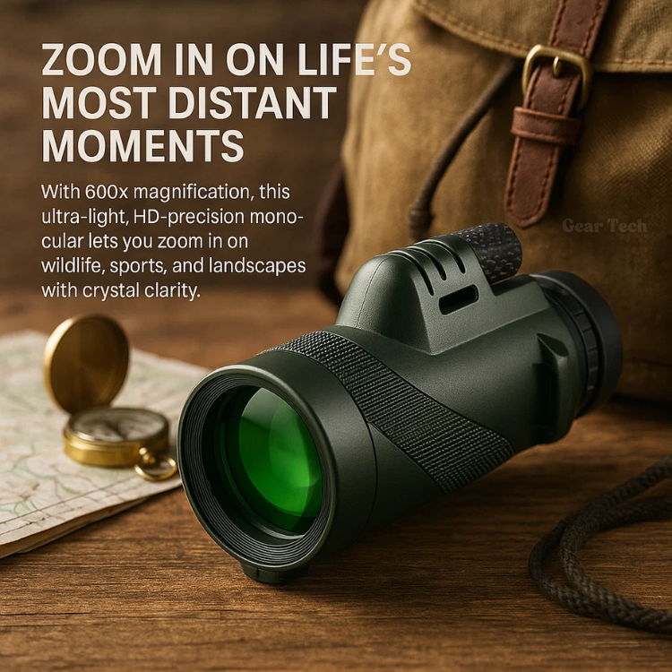 Compacte 600x Ultra-Zoom Monoculair - HD Lens, Lichtgewicht, Ideaal voor Wandelen, Vogels Kijken en Sportevenementen