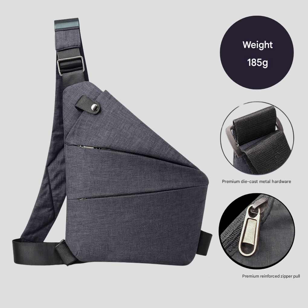 Crossbody Organizer Tas met Verborgen Ritsen - Veilige Reistas met RFID-Bescherming - Diefstalwerend en Waterafstotend