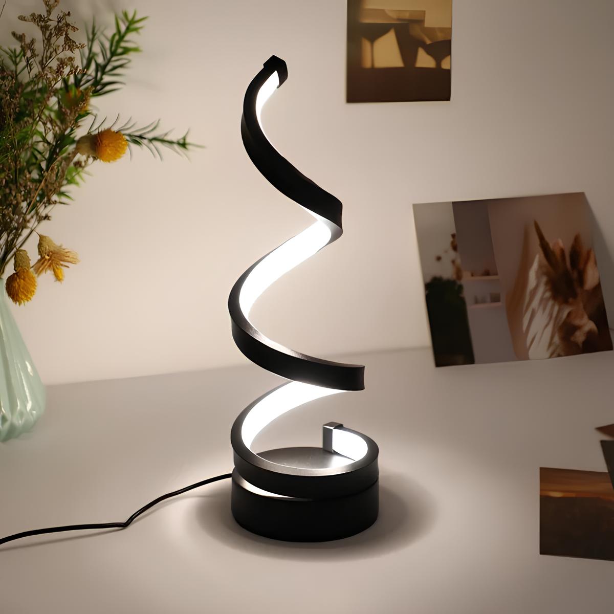 Tafellamp Spiraalvorm Metaal Dimbaar 3 Lichtkleuren Warm Neutraal Koud Wit Moderne Sfeerlamp Bureaulamp