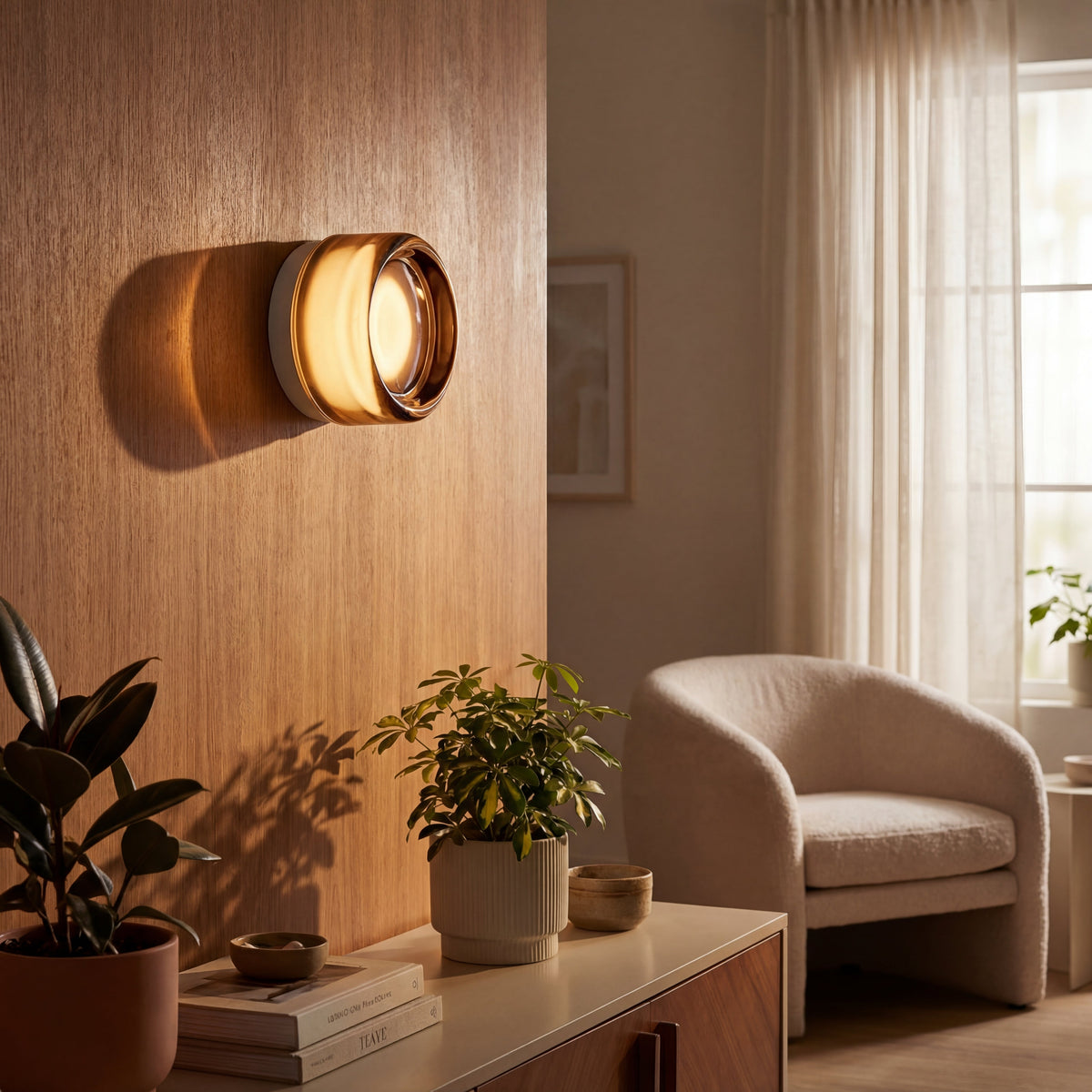 Ronde Wandlamp LED Dimbaar Sfeerverlichting Slaapkamer Gang Woonkamer Metaal Glas Modern Minimalistisch