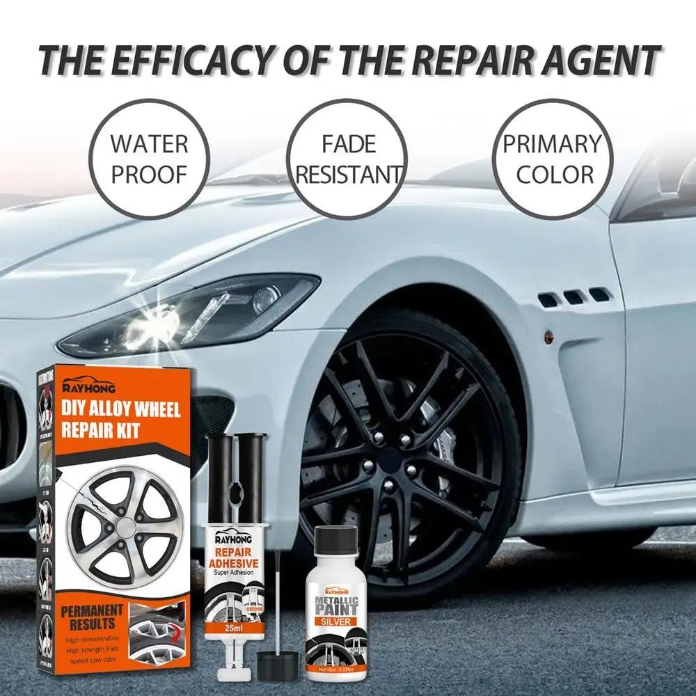 Velgenreparatieset voor Lichtmetalen Velgen Krassen Schade Herstellen Zelf Repareren Auto Velgonderhoud Accessoires