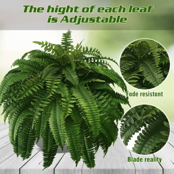 Kunstmatige Varen Hangplant UV-Bestendig PVC Groen Cascaderend voor Pot Mand Balkon Terras Binnen Buiten