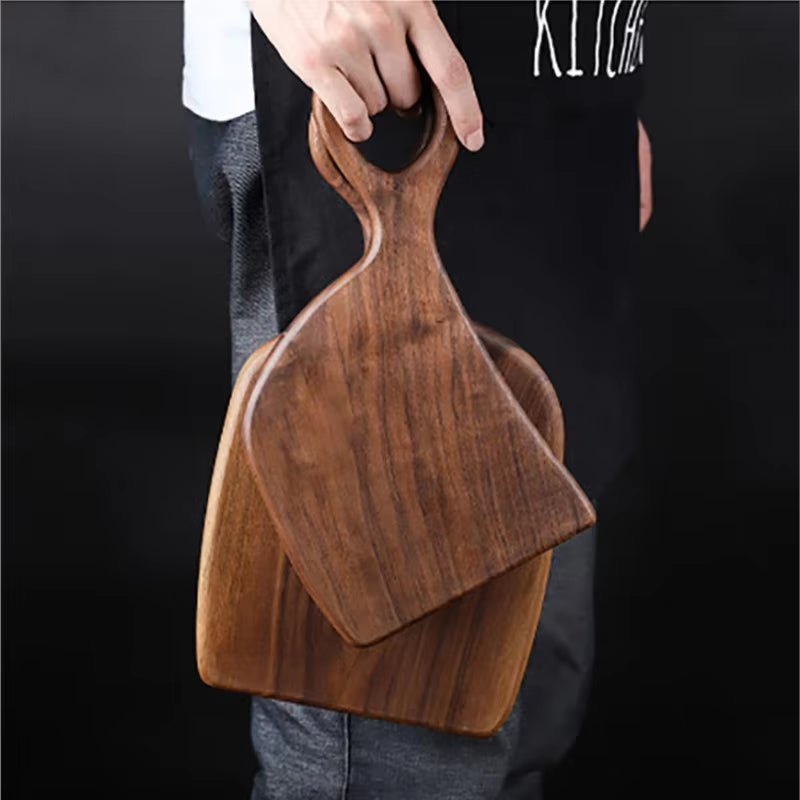 Massief Houten Snijplank Set van 2 met Ophangoog - Walnoot 34 cm Keukenhulp Serveerplanken