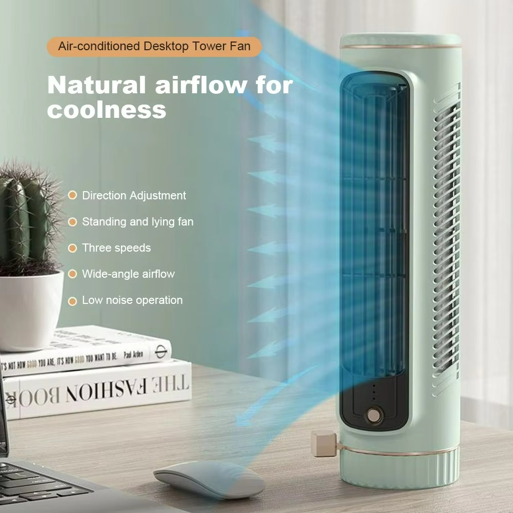 Bladloze Ventilator met 360° Luchtcirculatie en IJsverfrissende Technologie - Stille Werking & Veilig Ontwerp