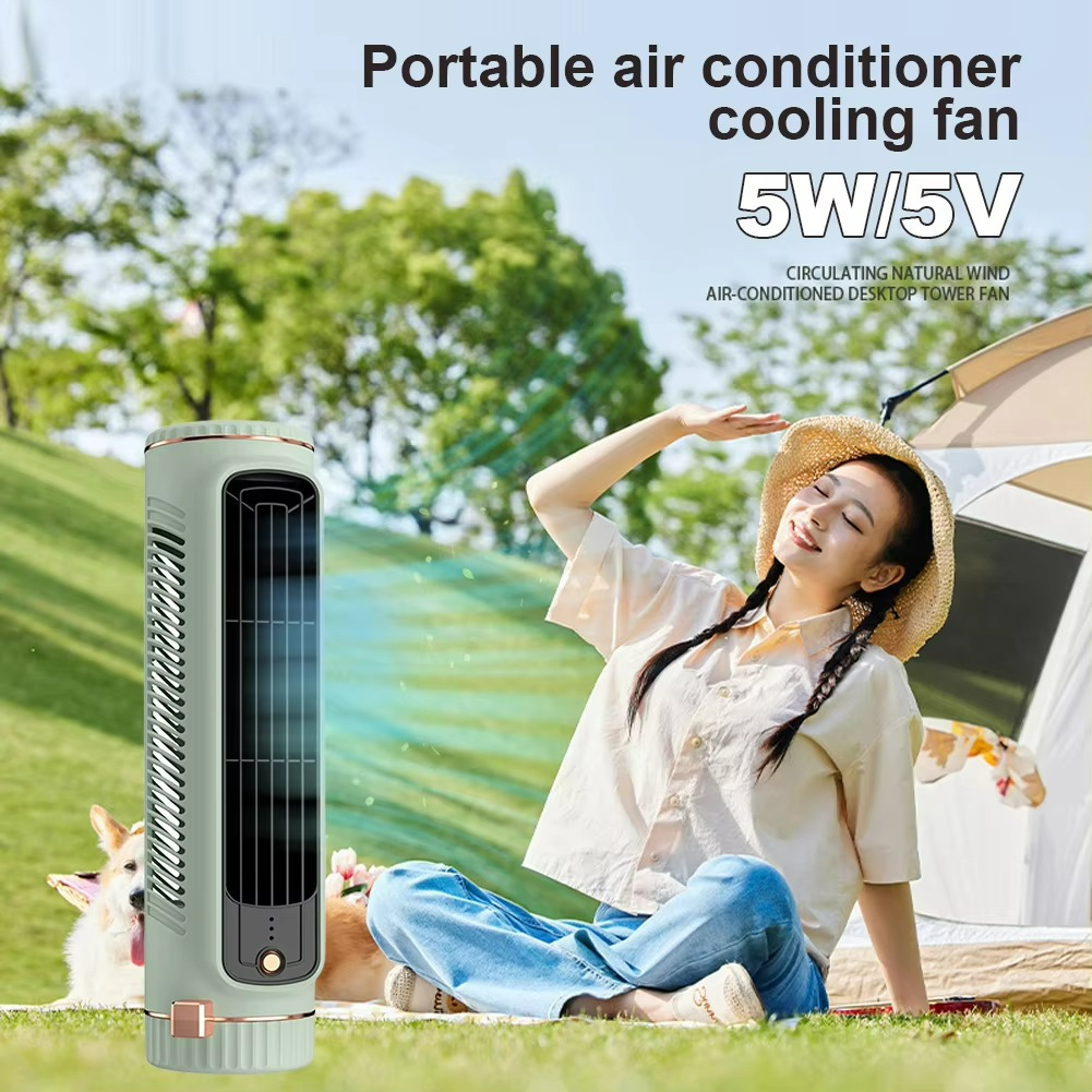 Bladloze Ventilator met 360° Luchtcirculatie en IJsverfrissende Technologie - Stille Werking & Veilig Ontwerp