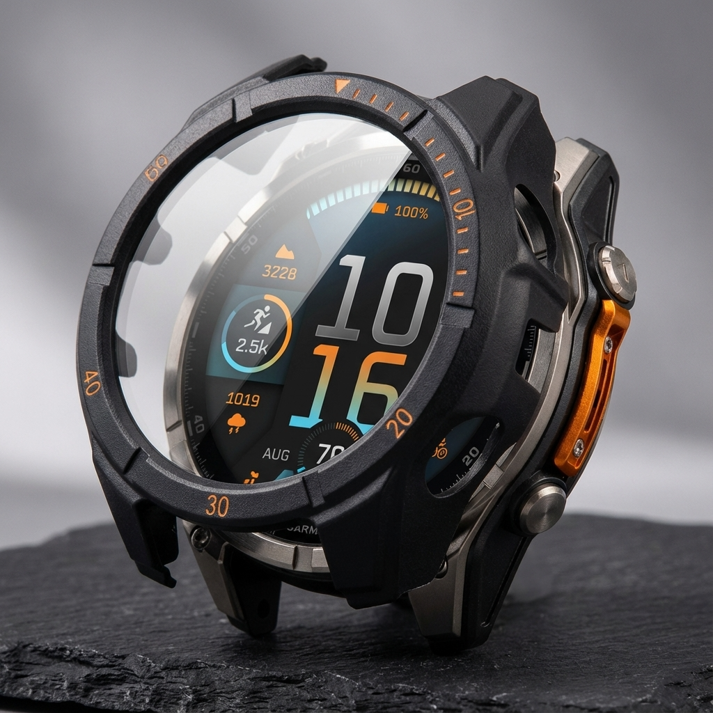 Beschermhoes voor Smartwatch met Gehard Glas Scherm Bescherming 51mm 47mm 43mm Zwart Transparant Horloge