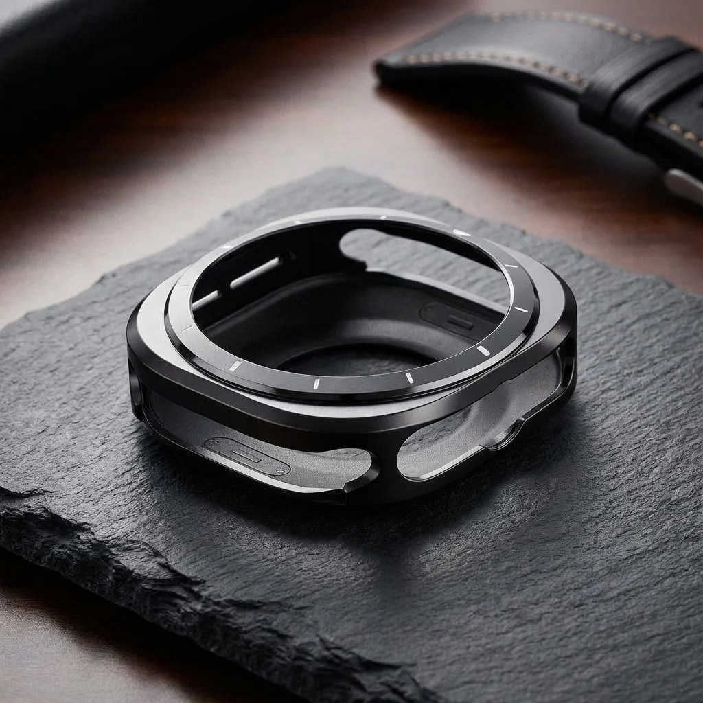 Beschermhoes Smartwatch Titaniumlegering 47mm Scherm Behuizing Bandje Compatibel Horloge Accessoire Stijlvol