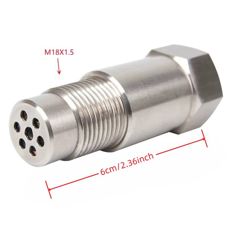 O2-Sensor Adapter met Mini-Katalysator RVS M18x1.5 Uitlaatsysteem CEL-Eliminatie voor Auto Motorsport