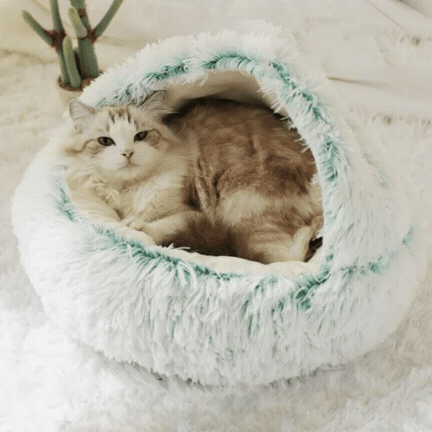 Halfronde Katten Slaapmand Pluche - Veilige Rustplek Huisdieren Bescherming Privacy Comfortabel Warm