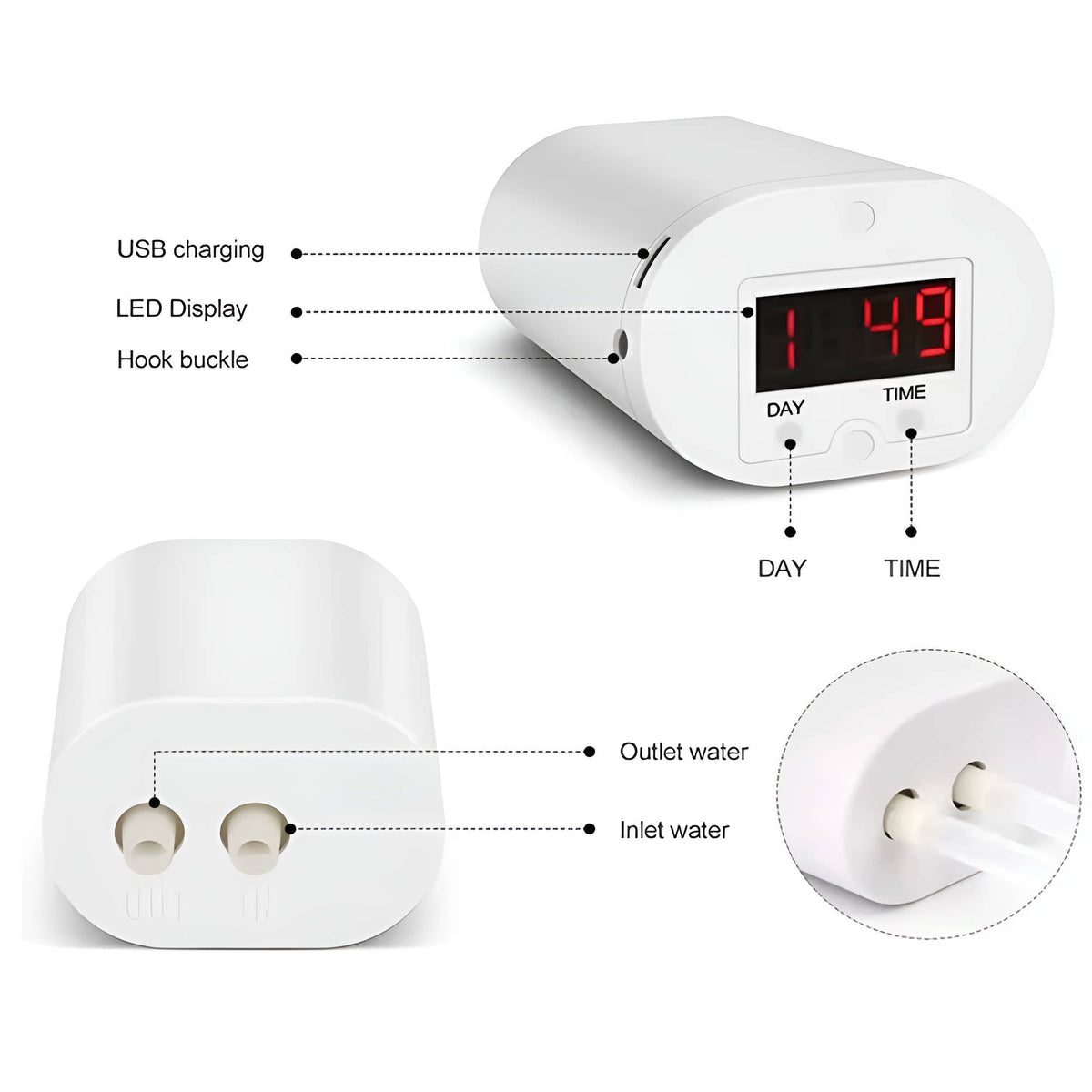 Automatische Waterpomp Timer Planten Irrigatie Systeem USB Oplaadbaar LCD Display 2-8 Potten Tuinbewatering