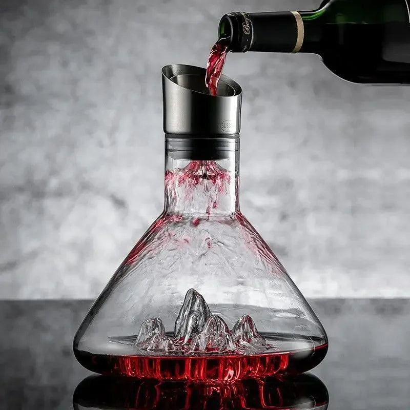 Kristalglazen wijnkaraf 1500ml met 12-kanaals beluchtingssysteem voor perfecte aroma-ontplooiing