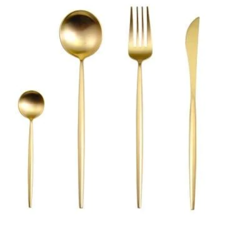 Bestekset 24-delig RVS Gekleurde Handvatten 6 Personen Modern Tafelgerei Duurzaam Eetbestek Dinerset