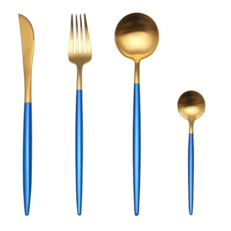 Bestekset 24-delig RVS Gekleurde Handvatten 6 Personen Modern Tafelgerei Duurzaam Eetbestek Dinerset