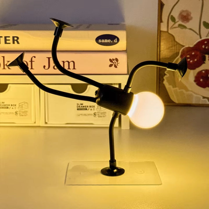 Decoratief LED Figuurtjeslamp 18cm Warmwit USB Oplaadbaar Sfeerlicht Slaapkamer Woonkamer Nachtlamp Bureaulamp Zuignappen Flexibel