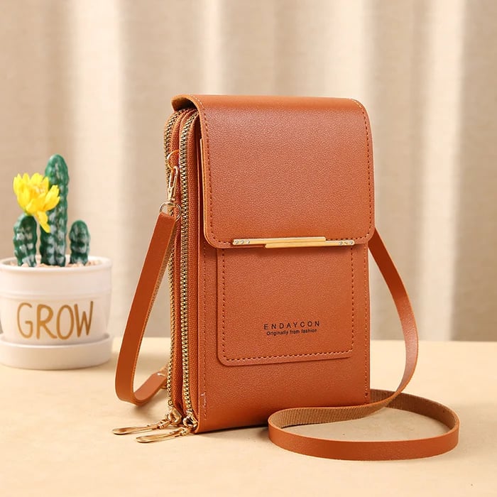 Dames Schoudertas met Telefoonvak en Antidiefstal - Compacte Crossbodytas PU Leer Groen Roze Zwart Grijs Blauw Rood Bruin - Veilige Handtas Portemonnee