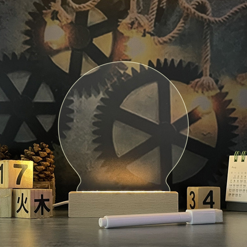 Schrijfbaar Nachtlampje met LED-Verlichting - Creatief Memobord voor Berichten en Notities