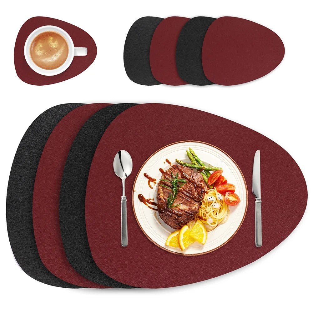 Dubbelzijdige Placemats Kunstleer Waterafstotend Antislip Set 4 of 8 Stuks Tafelbescherming Eettafel