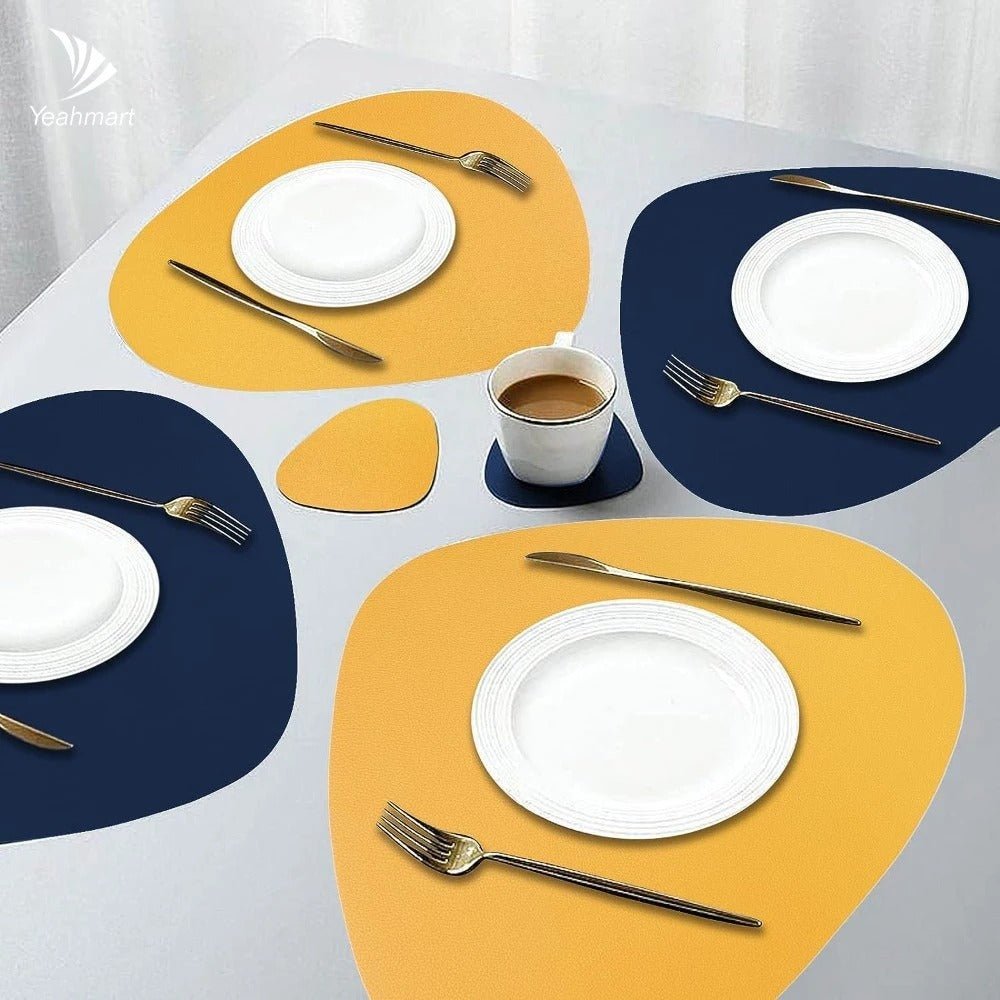 Dubbelzijdige Placemats Kunstleer Waterafstotend Antislip Set 4 of 8 Stuks Tafelbescherming Eettafel
